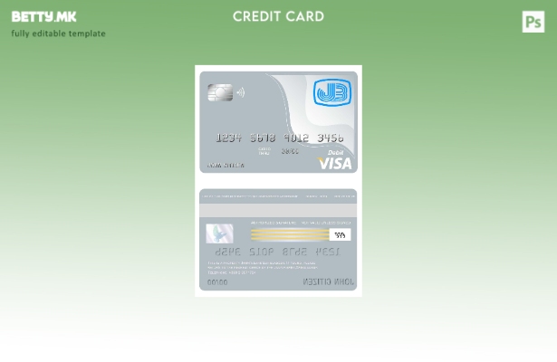 Модерен стил Шаблон за виза за банкарска картичка Џаната во Бангладеш